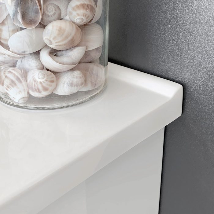 Vanessa Fingerpull Satin White 750 Vanity On Kickboard
