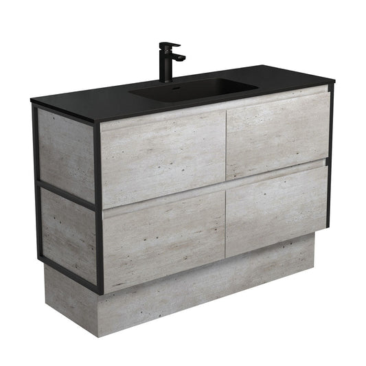 MONTANA AMATO 1200 INDUSTRIAL Vanity with Matte Black Frames and Kick 1TH