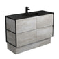 MONTANA AMATO 1200 INDUSTRIAL Vanity with Matte Black Frames and Kick 1TH
