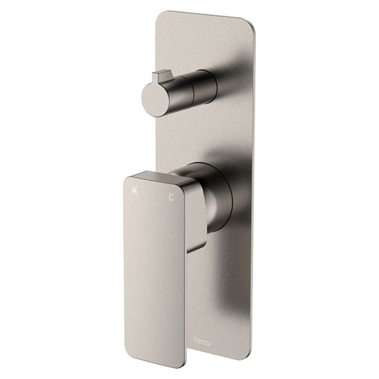 Tono Wall Diverter Mixer, Rectangular Plate, Brushed Nickel