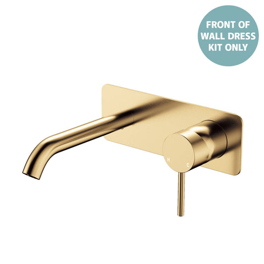 Kaya Basin/Bath Wall Mixer Dress Kit, Rectangular Plate, 160mm Outlet, Urban Brass