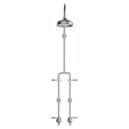 Lillian Lever Exposed Rail Shower & Bath Set, Brushed Nickel