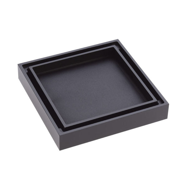 FLOOR WASTE 100mm Square Tile 2-in-1 88mm outlet Matte Black