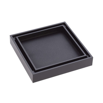 FLOOR WASTE 100mm Square Tile 2-in-1 88mm outlet Matte Black