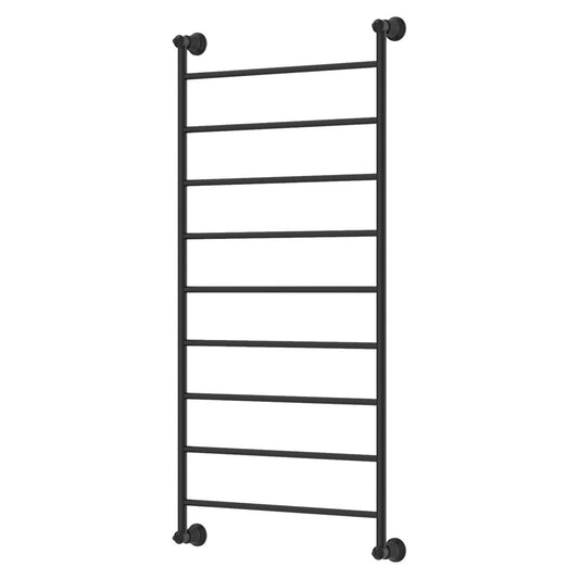 LILLIAN Heated Towel Rail 60120 Matte Black (9 Bars) 600x1208x95mm