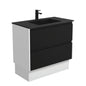 MONTANA AMATO 900 Matte Black Vanity with Matte White Panels and Kick 1TH