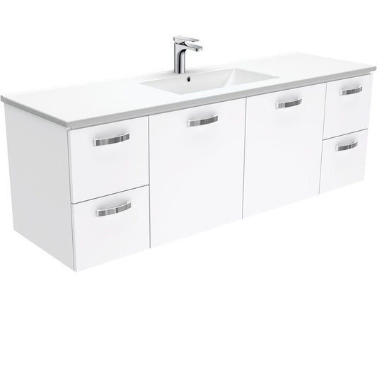DOLCE Ceramic 1500 Wall Hung UNIVERSAL Cab with Handles Single Bowl 1TH