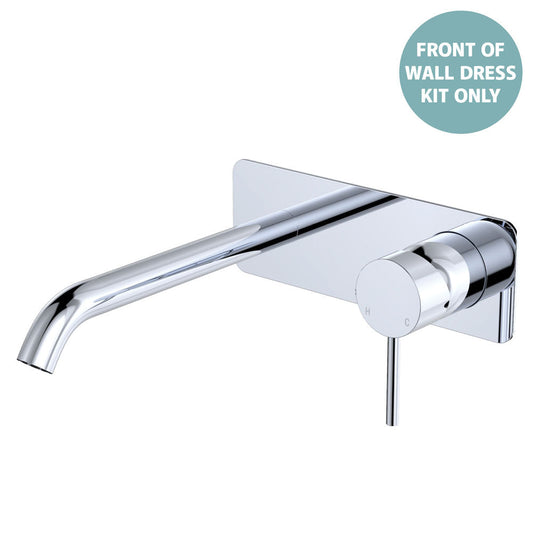 Kaya Basin/Bath Wall Mixer Dress Kit, Rectangular Plate, 200mm Outlet, Chrome