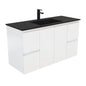 MONTANA Solid Surface 1200 Fingerpull Matte White Wall Hung Cab 1TH