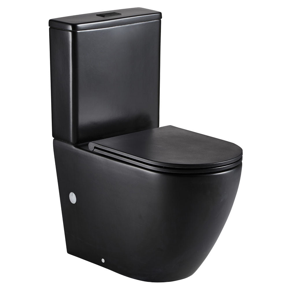 Koko Slim Seat Back-to-Wall Toilet Suite, Matte Black