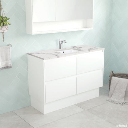 SARAH CALACATTA MARBLE AMATO 1200 Satin White Vanity Wall Hung 1TH