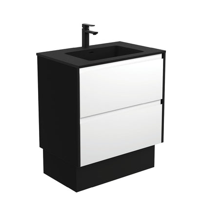 MONTANA AMATO 750 Matte White Vanity with Matte Black Panels and Kick 1TH