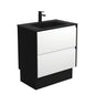 MONTANA AMATO 750 Matte White Vanity with Matte Black Panels and Kick 1TH