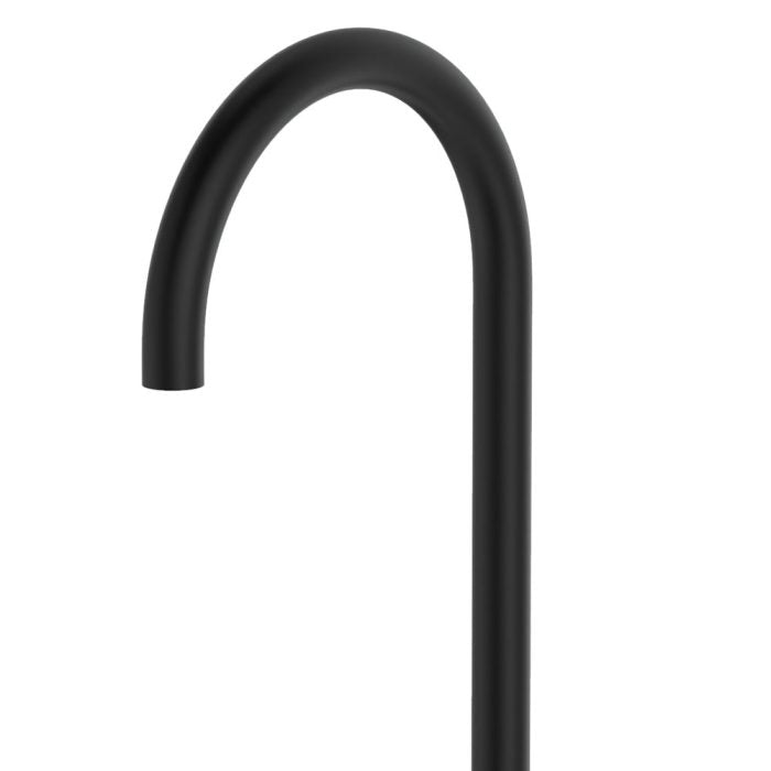 Gooseneck Floor Mounted Bath Outlet, Hustle Matte Black