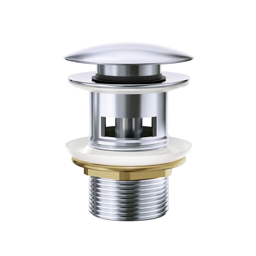 BASIN WASTE Dome Pop Up 32x70mm with Overflow Chrome