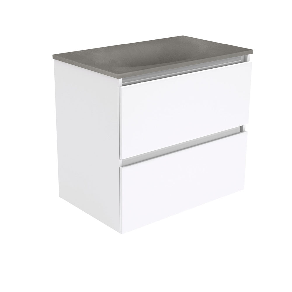 SATORI QUEST 750 Gloss White 2 Drawer Vanity Wall Hung