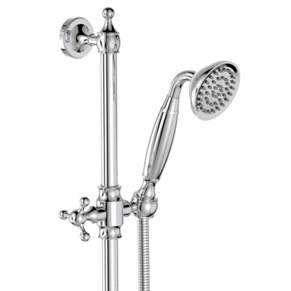 Lillian Lever Rail Shower Set, Chrome with Ceramic White Handle
