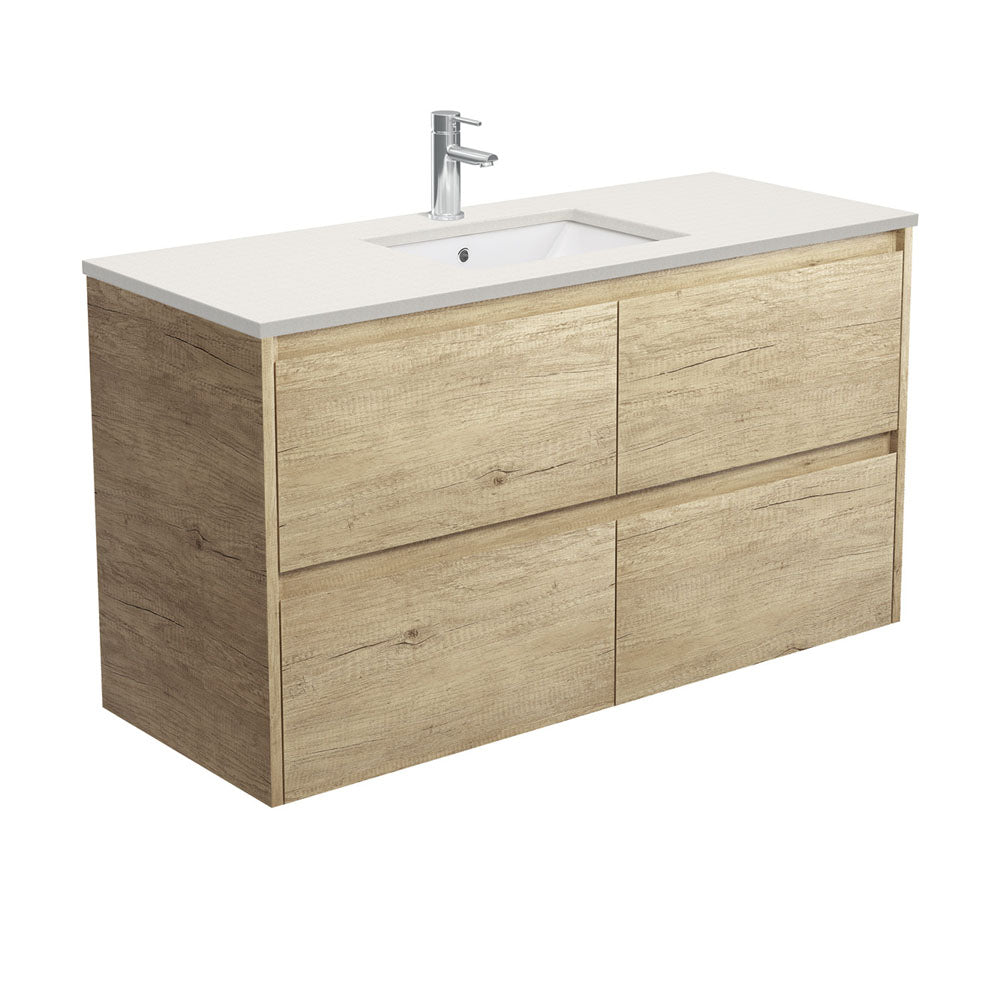 Sarah Roman Sand Undermount 1200 Amato Scandi Oak Wall-Hung Vanity