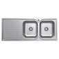 TIVA 1180 Kitchen Sink Right Double Bowl & Drainer Topmount 19L-19L 1TH 1180x480x180mm