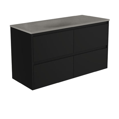 SATORI AMATO 1200 Satin Black Vanity Wall-Hung