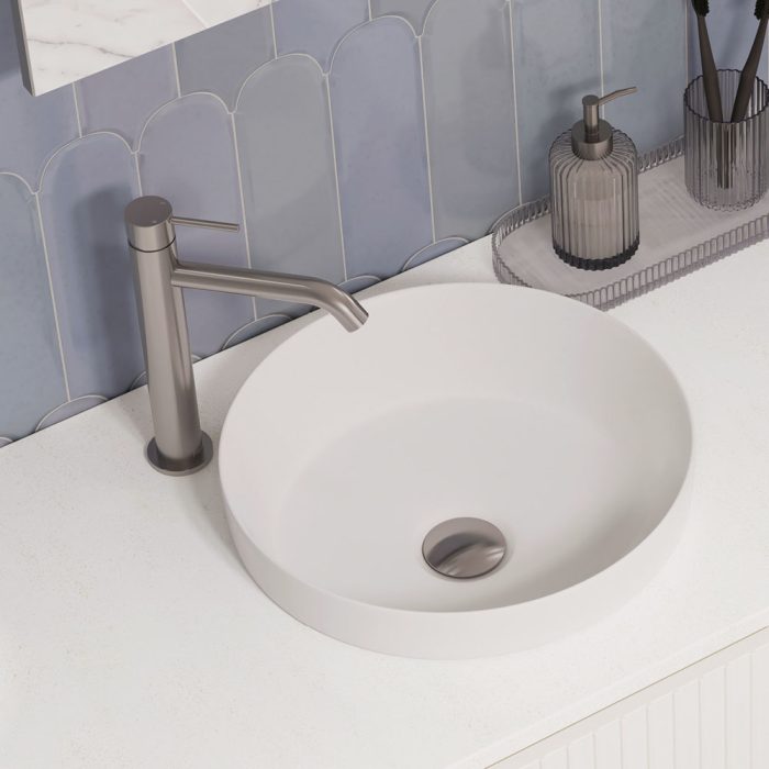 KAYA Medium Basin Mixer Brushed Nickel