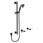 LILLIAN Lever Rail Shower Set Matte Black White Handle
