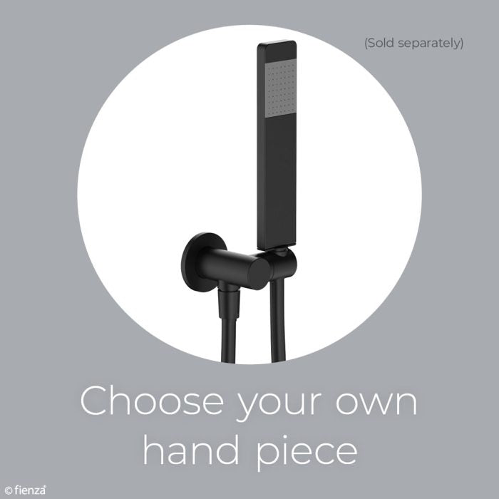 Round Hand Shower Bracket with Hose Matte Black