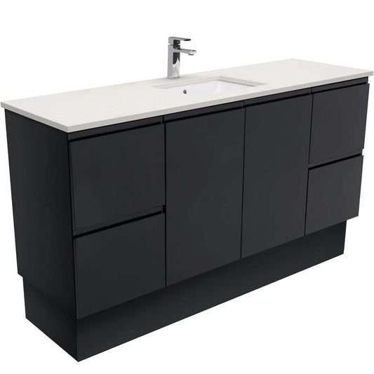 SARAH ROMAN SAND 1500 Fingerpull Matte Black Cab on Kick Single Bowl 1TH