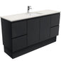SARAH ROMAN SAND 1500 Fingerpull Matte Black Cab on Kick Single Bowl 1TH