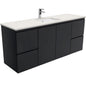 SARAH ROMAN SAND 1500 Fingerpull Matte Black Wall Hung Cab Single Bowl 1TH