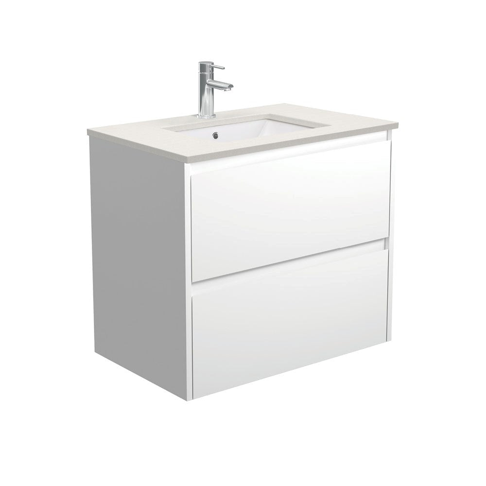 SARAH ROMAN SAND AMATO 750 Satin White Vanity Wall Hung 1TH