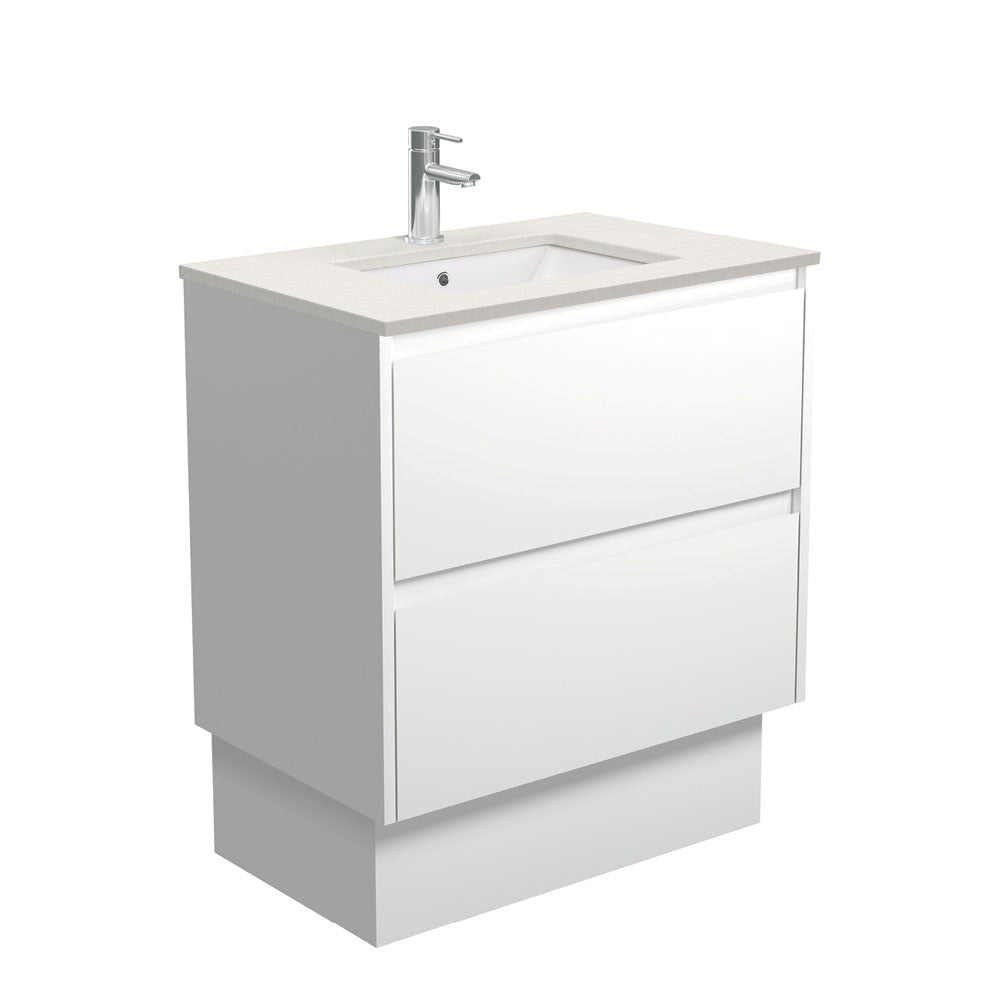 SARAH ROMAN SAND AMATO 750 Satin White Vanity On Kick 1TH