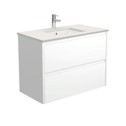 SARAH ROMAN SAND AMATO 900 Satin White Vanity Wall Hung 1TH