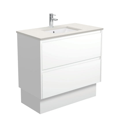 SARAH ROMAN SAND AMATO 900 Satin White Vanity On Kick 1TH