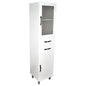 Tall Boy 1800 2 Door 2 Drawer with Glass Panel 420 x 420 x 1820mm