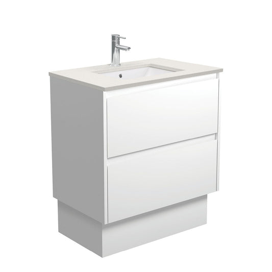 SARAH ROMAN SAND AMATO 750 Satin White Vanity On Kick 1TH