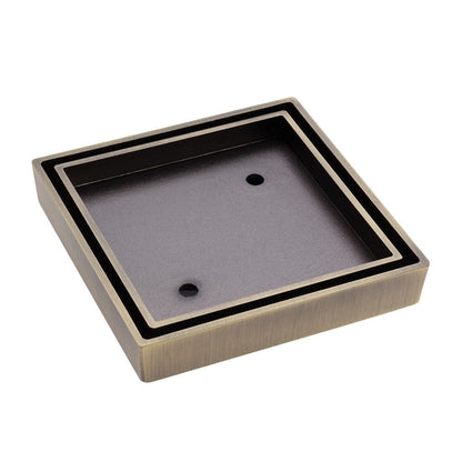 FLOOR WASTE 115mm Square Tile Insert 90mm outlet Antique Brass