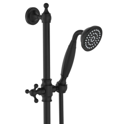 LILLIAN Lever Rail Shower Set Matte Black White Handle