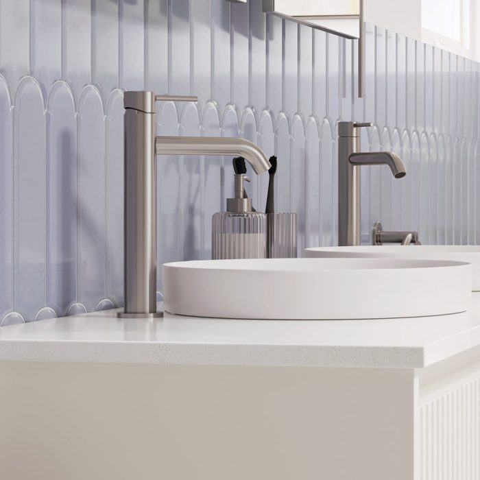 KAYA Medium Basin Mixer Brushed Nickel