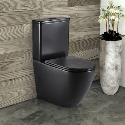 Koko Slim Seat Back-to-Wall Toilet Suite, Matte Black