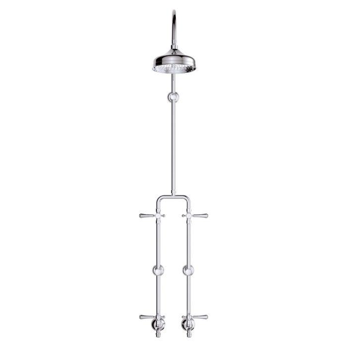 Lillian Lever Exposed Rail Shower & Bath Set, Chrome