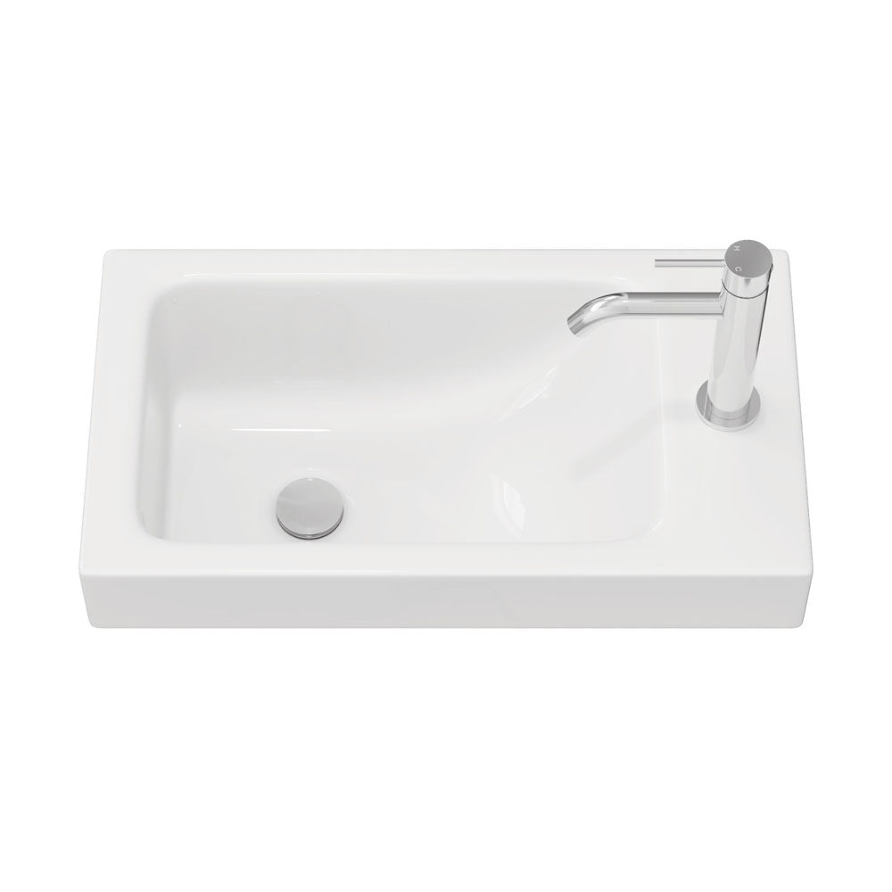 Denzel Slim Ensuite Depth Ceramic Basin-Top