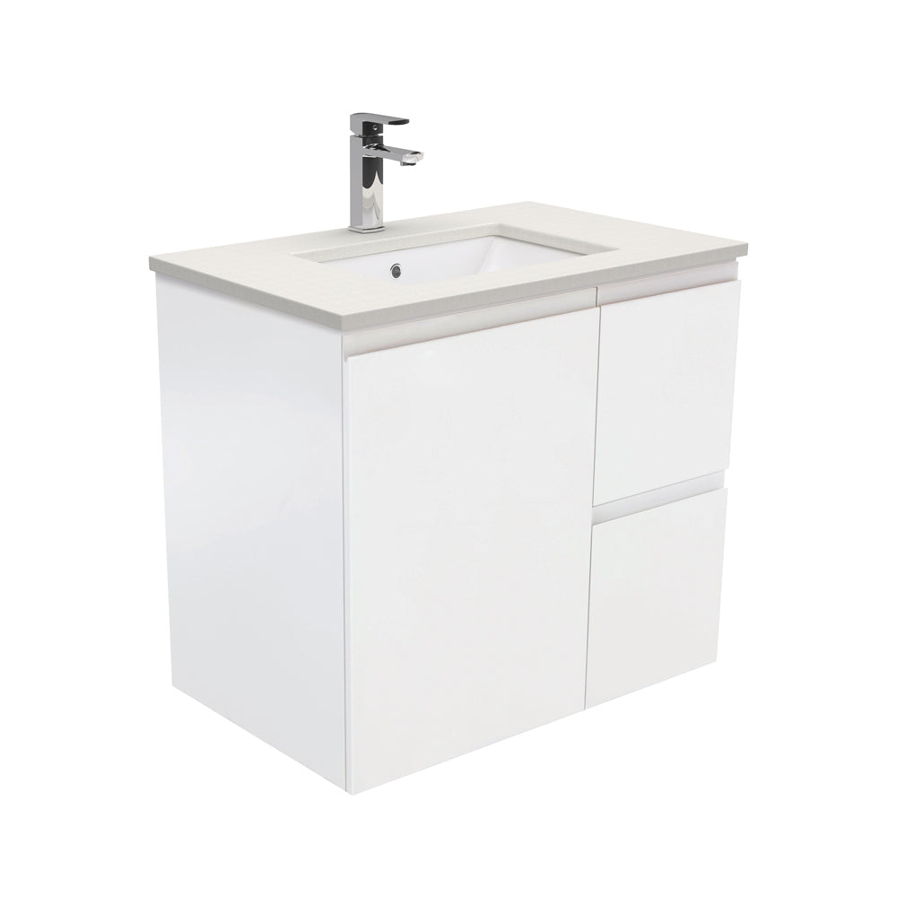 Sarah Roman Sand Undermount 750 Fingerpull Satin White Wall-Hung Vanity