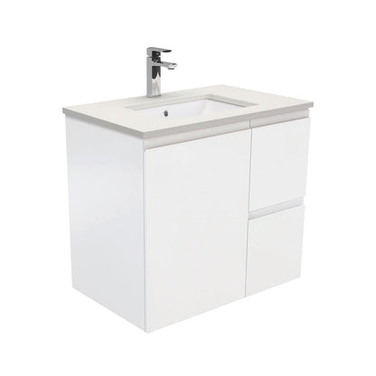 Sarah Roman Sand Undermount 750 Fingerpull Satin White Wall-Hung Vanity