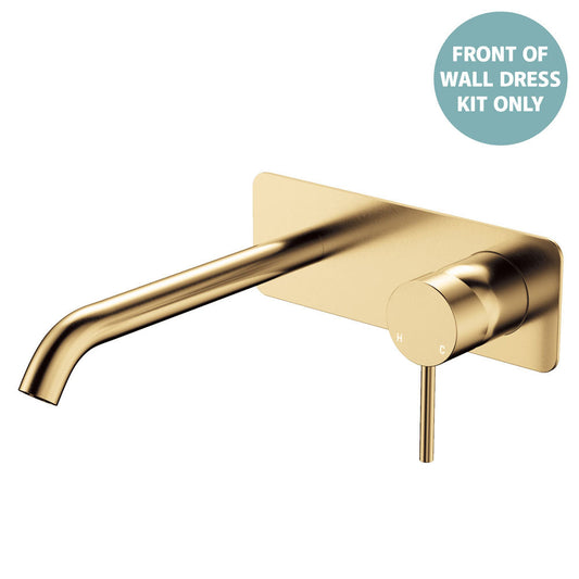 Kaya Basin/Bath Wall Mixer Dress Kit, Rectangular Plate, 200mm Outlet, Urban Brass