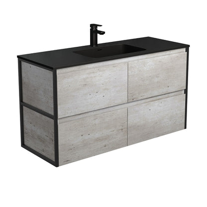 MONTANA AMATO 1200 INDUSTRIAL Vanity with Matte Black Frames Wall Hung 1TH