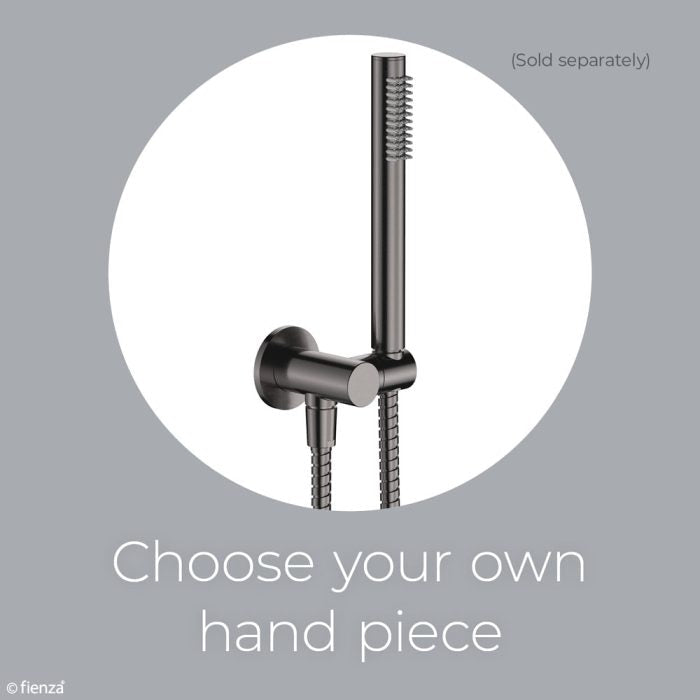 Universal Hand Shower Bracket & Hose, Round Plate, Gun Metal