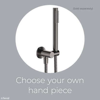 Universal Hand Shower Bracket & Hose, Round Plate, Gun Metal