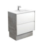 DOLCE AMATO 750 Matte White Vanity with INDUSTRIAL Panels and Kick 1TH