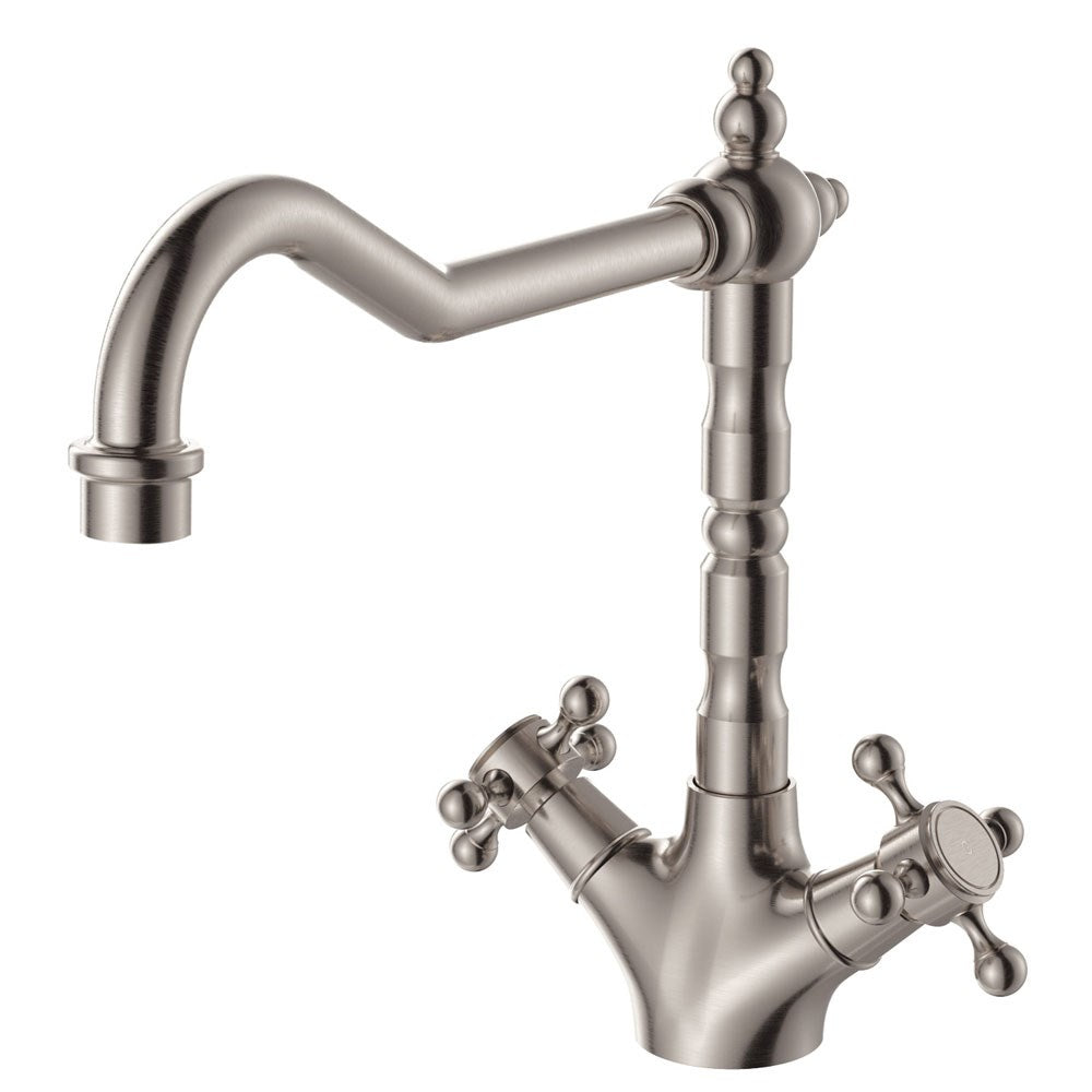 LILLIAN Shepherds Crook Kitchen Sink Mixer Brushed Nickel